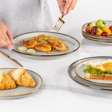 Load image into Gallery viewer, AmorArc Ceramic Plates Set of 6, 8.5 Inch Handmade Reactive Glaze Stoneware Plates set for Dessert, Salad, Appetizer, Dinner, Microwave & Dishwasher Safe, Scratch Resistant-Green Wheat