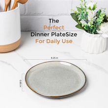 Load image into Gallery viewer, AmorArc Ceramic Plates Set of 6, 8.5 Inch Handmade Reactive Glaze Stoneware Plates set for Dessert, Salad, Appetizer, Dinner, Microwave & Dishwasher Safe, Scratch Resistant-Green Wheat