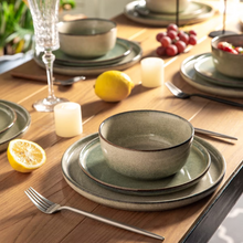 Load image into Gallery viewer, AmorArc Ceramic Plates Set of 6, 8.5 Inch Reactive Glaze Stoneware Plates set, Dessert, Salad, Appetizer, Small Dinner, Microwave, Dishwasher Safe, Scratch Resistant Dishes Set for Kitchen
