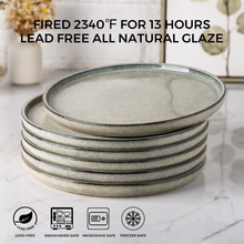 Load image into Gallery viewer, AmorArc Ceramic Plates Set of 6, 8.5 Inch Reactive Glaze Stoneware Plates set, Dessert, Salad, Appetizer, Small Dinner, Microwave, Dishwasher Safe, Scratch Resistant Dishes Set for Kitchen