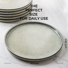 Load image into Gallery viewer, AmorArc Ceramic Plates Set of 6, 8.5 Inch Reactive Glaze Stoneware Plates set, Dessert, Salad, Appetizer, Small Dinner, Microwave, Dishwasher Safe, Scratch Resistant Dishes Set for Kitchen