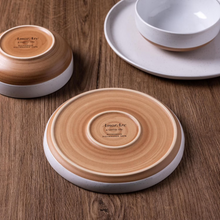 Load image into Gallery viewer, AmorArc Ceramic Dinnerware Sets for 4, 12 Pieces Handpainted Plates and Bowls Set with Rustic Terracotta Underside, Scratch Resistant Stoneware Dishes Set, Dishwasher & Microwave Safe, White
