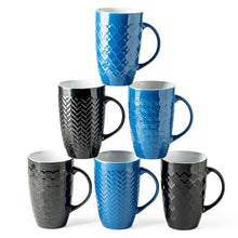 Load image into Gallery viewer, Ceramic Tall Coffee Mugs with Geometric Patterns 20OZ Set of 6 - ACM002