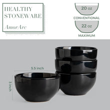 Load image into Gallery viewer, Ceramic Deep Soup / Cereal Bowls 22OZ Set of 4 - ACB003