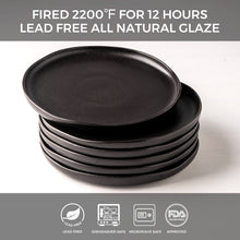 Load image into Gallery viewer, 8.5 Inch Salad Plates Set of 6 with Wavy Rim - ASP005 Microwave, Dishwasher Safe, Scratch Resistant