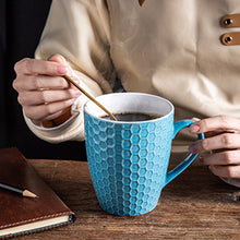 Load image into Gallery viewer, Ceramic Coffee Mugs with Multi Textured Patterns 18oz Set of 6 -ACM007