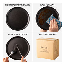 Load image into Gallery viewer, 8.5 Inch Salad Plates Set of 6 with Wavy Rim - ASP005 Microwave, Dishwasher Safe, Scratch Resistant