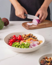 Load image into Gallery viewer, Wavy Rim Large Pasta/Salad Serving Bowls 38OZ Set of 4- APB005