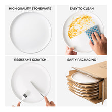 Load image into Gallery viewer, Ceramic Dinner Plates 10.5 Inch Stoneware Set of 6 - ADP003