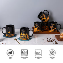 Load image into Gallery viewer, Ceramic Coffee Mugs with Sea Life Textured Patterns 18OZ Set of 6 - ACM005