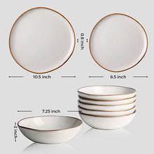 Load image into Gallery viewer, Hand Crafted Stoneware Plates and Bowls Set for 6 (18pcs)