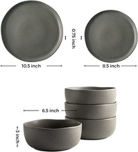 Load image into Gallery viewer, Wavy Rim Stoneware Ceramic Dinnerware Set (16pcs)