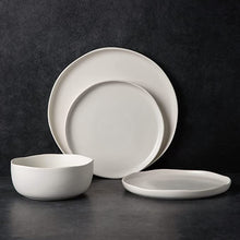 Load image into Gallery viewer, Wavy Rim Stoneware Ceramic Dinnerware Set (16pcs)