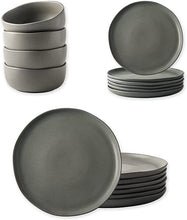 Load image into Gallery viewer, Wavy Rim Stoneware Ceramic Dinnerware Set (16pcs)