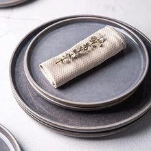 Load image into Gallery viewer, Round Stoneware Reactive Glaze Plates and Bowls Set for 4 (12PCs)