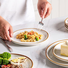 Load image into Gallery viewer, Hand Crafted Stoneware Plates and Bowls Set for 6 (18pcs)