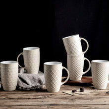 Load image into Gallery viewer, Ceramic Tall Coffee Mugs with Geometric Patterns 20OZ Set of 6 - ACM002