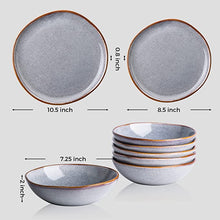 Load image into Gallery viewer, Hand Crafted Stoneware Plates and Bowls Set for 6 (18pcs)