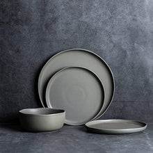 Load image into Gallery viewer, Wavy Rim Stoneware Ceramic Dinnerware Set (16pcs)