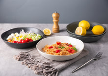 Load image into Gallery viewer, Wavy Rim Large Pasta/Salad Serving Bowls 38OZ Set of 4- APB005