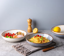 Load image into Gallery viewer, 8.5 inch Ceramic Salad / Pasta Bowls 36OZ Set of 4