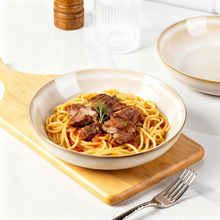 Load image into Gallery viewer, AmorArc 8.5'' Large Pasta Bowls, 36oz Ceramic Salad Serving Bowls Set of 4 for Kitchen, Wide Stoneware Bowls for Pasta,Salad,Fruit,Bread, Microwave Safe, Cappuccino
