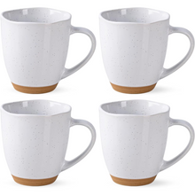 Load image into Gallery viewer, AmorArc 12oz Coffee Mugs, Ceramic Coffee Mugs set of 4 for Man, Woman, Dad, Mom, Modern Coffee Cups with handle for Latte/Cappuccino/Milk/Cocoa. Dishwasher&amp;Microwave Safe, White
