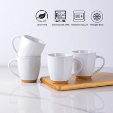 Load image into Gallery viewer, AmorArc 12oz Coffee Mugs, Ceramic Coffee Mugs set of 4 for Man, Woman, Dad, Mom, Modern Coffee Cups with handle for Latte/Cappuccino/Milk/Cocoa. Dishwasher&amp;Microwave Safe, White
