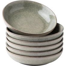 Load image into Gallery viewer, AmorArc 8.5'' Large Pasta Bowls, 36oz Stoneware Wide Serving Bowls Set of 6 for Kitchen for Salad,Fruit,Oatmeal, Microwave Safe, Reactive Glaze
