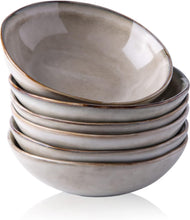 Load image into Gallery viewer, AmorArc Ceramic Cereal Bowls Set of 6, 24 oz Handmade Stoneware Bowls Set for Cereal Soup Salad, Stylish Kitchen bowls for Meal, Dishwasher &amp; Microwave Safe, Reactive Glaze-Cappuccino
