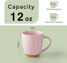 Load image into Gallery viewer, AmorArc 12oz Coffee Mugs, Ceramic Coffee Mugs set of 6 for Man, Woman, Dad, Mom, Modern Coffee Mugs with handle for Latte/Cappuccino/Milk/Cocoa. Dishwasher&amp;Microwave Safe, Cloud Pink
