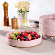 Load image into Gallery viewer, AmorArc 9.0" Large Ceramic Pasta Bowls, 32oz Handmade Speckled Stoneware Pasta Bowls Set of 4, Microwave &amp; Dishwasher Safe Bowls With Terracotta Underside for Fruit Pasta Salad-Pink
