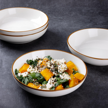 Load image into Gallery viewer, AmorArc 8.5'' Large Pasta Bowls, 36oz Ceramic Salad Serving Bowls Set of 6 for Kitchen, Wide Stoneware Bowls for Pasta,Salad,Fruit,Bread, Microwave Safe, Reactive-Pearl White
