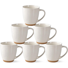 Load image into Gallery viewer, AmorArc 12oz Coffee Mugs, Ceramic Coffee Mugs set of 6 for Man, Woman, Dad, Mom, Modern Coffee Cups with handle for Latte/Cappuccino/Milk/Cocoa. Dishwasher&amp;Microwave Safe, Light Beige

