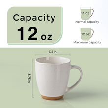 Load image into Gallery viewer, AmorArc 12oz Coffee Mugs, Ceramic Coffee Mugs set of 6 for Man, Woman, Dad, Mom, Modern Coffee Cups with handle for Latte/Cappuccino/Milk/Cocoa. Dishwasher&amp;Microwave Safe, Light Beige
