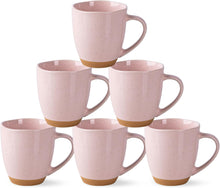 Load image into Gallery viewer, AmorArc 12oz Coffee Mugs, Ceramic Coffee Mugs set of 6 for Man, Woman, Dad, Mom, Modern Coffee Mugs with handle for Latte/Cappuccino/Milk/Cocoa. Dishwasher&amp;Microwave Safe, Cloud Pink
