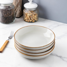 Load image into Gallery viewer, AmorArc 8.5'' Large Pasta Bowls, 36oz Ceramic Salad Serving Bowls Set of 4 for Kitchen, Wide Stoneware Bowls for Pasta,Salad,Fruit,Bread, Microwave Safe, Reactive-Pearl White
