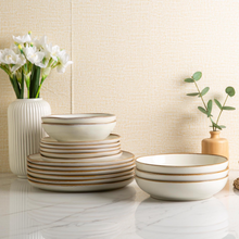 Load image into Gallery viewer, AmorArc 8.5'' Large Pasta Bowls, 36oz Ceramic Salad Serving Bowls Set of 6 for Kitchen, Wide Stoneware Bowls for Pasta,Salad,Fruit,Bread, Microwave Safe, Reactive-Pearl White
