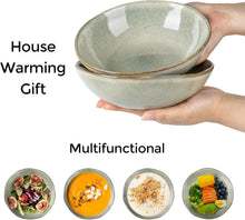 Load image into Gallery viewer, AmorArc Ceramic Cereal Bowls Set of 6, 24 oz Handmade Stoneware Bowls Set for Cereal Soup Salad, Stylish Kitchen bowls for Meal, Dishwasher &amp; Microwave Safe, Reactive Glaze-Reactive Color
