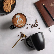 Load image into Gallery viewer, AmorArc 16oz Coffee Mugs Set of 6, Large Ceramic Coffee Mugs for Men Women Dad Mom, Modern Coffee Mugs with Handle for Tea/Latte/Cappuccino/Cocoa. Dishwasher&amp;Microwave Safe, Matte Black
