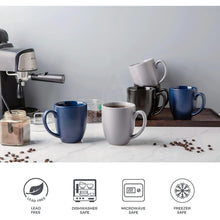 Load image into Gallery viewer, AmorArc 16oz Coffee Mugs Set of 6, Large Ceramic coffee mugs with large Handle for Men Women,16oz Coffee Mugs for Coffee,Tea,Latte,Cocoa. Easy to Hold&amp;Clean, Dishwasher&amp;Microwave Safe, Matte Grey
