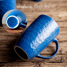 Load image into Gallery viewer, AmorArc Large Coffee Mugs Set of 6, 20oz Ceramic Tall Coffee Mugs Set with Textured Geometric Patterns for Latte/Tea/Beer/Hot Cocoa, Dishwasher &amp; Microwave Safe, Multi
