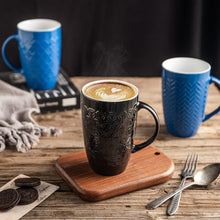 Load image into Gallery viewer, AmorArc Large Coffee Mugs Set of 6, 20oz Ceramic Tall Coffee Mugs Set with Textured Geometric Patterns for Latte/Tea/Beer/Hot Cocoa, Dishwasher &amp; Microwave Safe, Multi
