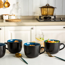 Load image into Gallery viewer, AmorArc 24 oz Soup Mugs with Handles, Jumbo Ceramic Bowls Mugs Set with handles for Coffee Cereal Cappuccino Snacks, Microwave&amp;Dishwasher safe Soup Cups for Meal-Blue
