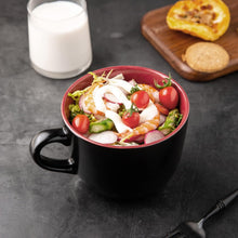 Load image into Gallery viewer, AmorArc 24 oz Soup Mugs with Handles, Jumbo Ceramic Bowls Mugs Set with handles for Coffee Cereal Cappuccino Snacks, Microwave&amp;Dishwasher safe Soup Cups for Meal-Burgundy
