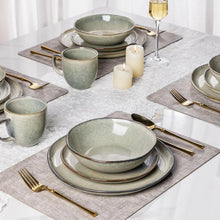 Load image into Gallery viewer, AmorArc Ceramic Dinnerware Sets,Handmade Reactive Glaze Stoneware Plates and Bowls Sets,Highly Chip and Crack Resistant | Dishwasher &amp; Microwave Safe Dishes Set,Service for 4 Set(12pc),Reactive Glaze
