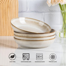 Load image into Gallery viewer, AmorArc 8.5'' Large Pasta Bowls, 36oz Ceramic Salad Serving Bowls Set of 6 for Kitchen, Wide Stoneware Bowls for Pasta,Salad,Fruit,Bread, Microwave Safe, Cappuccino
