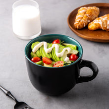 Load image into Gallery viewer, AmorArc Ceramic Soup Mugs with Lid, 24 oz Soup Cups with Hanlde for Coffee,Cereal,Salad,Noodles,Tea,Soup Bowls Cups,Microwave &amp;Dishwasher Safe, Set of 4, Green with Vented lid
