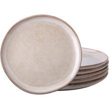 Load image into Gallery viewer, AmorArc Ceramic Dinner Plates Set of 6, 10.5 inch Handmade Reactive Glaze Stoneware Plates, Rustic Shape Dinnerware Dish Set for Kitchen, Microwave &amp; Dishwasher Safe, Scratch Resistant-Cappuccino
