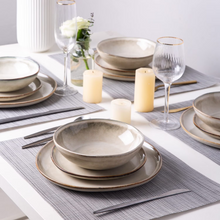 Load image into Gallery viewer, AmorArc Ceramic Dinner Plates Set of 6, 10.5 inch Handmade Reactive Glaze Stoneware Plates, Rustic Shape Dinnerware Dish Set for Kitchen, Microwave &amp; Dishwasher Safe, Scratch Resistant-Cappuccino
